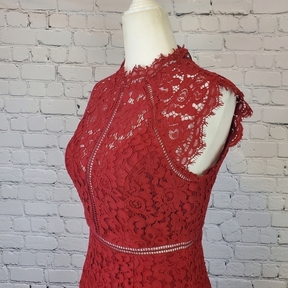 𝅺bardot Halter Lace Midi Dress XS - Picture 9 of 14